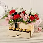 Classic Mix Of Roses & Carnations Basket