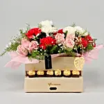 Classic Mix Of Roses & Carnations Basket