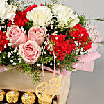 Classic Mix Of Roses & Carnations Basket