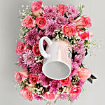Divine Love Roses Arrangement With Printed Mug