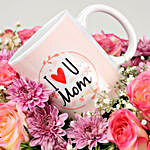 Divine Love Roses Arrangement With Printed Mug