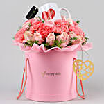 Elegant Pink Flowers & Printed Heart Mug Combo