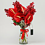 Eternally Yours Orchids & Hearts Glass Vase