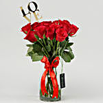Red Roses Vase For Love