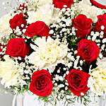Pristine Roses & Carnations White Box