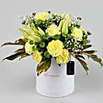 Yellow Carnations & Green Daisies FNP Box
