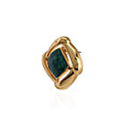 Estele Gold Plated Green Enamel Stud Earrings