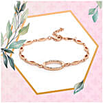 Estele Rose Gold White Swarovski Stone Bracelet