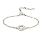 Estele Silver Plated Round Swarovski Bracelet
