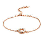 Estele Silver Plated Round Swarovski Bracelet