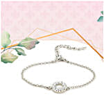 Estele Silver Plated Round Swarovski Bracelet