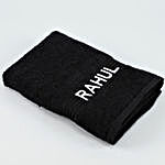 Personalised Black Cotton Towel
