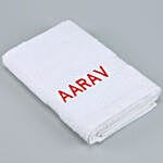 Personalised White & Red Cotton Towels