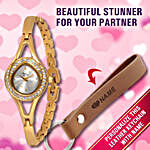 Stunning Golden Watch With Personalised Card Holder