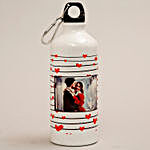 Personalised Red Hearts Bottle