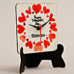 Happy V Day Personalised Table Clock