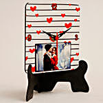 Red Hearts Personalised Table Clock
