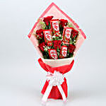 Red Roses Bouquet With Jade Plant & Kitkat