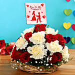 Mixed Flowers Basket & Love Theme Table Top