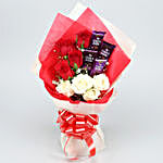 Mixed Roses Bouquet With Dairy Milk Chocolates