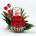 Red Roses Arrangement With You & Me Forever Table Top