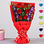 Red Roses Bouquet With Dairy Milk Chocolates