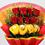 Red Roses Bouquet With Ferrero Rocher