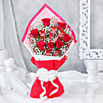 Red Roses Bunch With Nestle Kitkat Chocolates