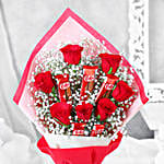 Red Roses Bunch With Nestle Kitkat Chocolates