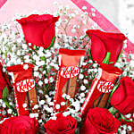 Red Roses Bunch With Nestle Kitkat Chocolates