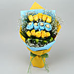 Yellow Roses Bouquet With Ferrero Rocher