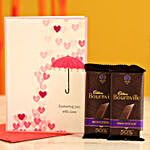Love Umbrella Card With Bournville Dark Chocolate