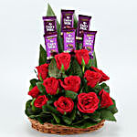 Red Roses Arrangement With Chocolates & Necklace Set