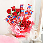 Red Roses Arrangement With Nestle Kitkat
