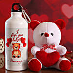 I Love You Baby Personalised Bottle & Teddy