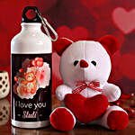 I Love You Personalised Bottle & Teddy