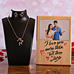 I Love You Personalised Plaque & Necklace Set