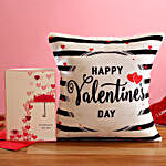 V-Day Striped Cushion & Greeting Card