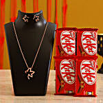 Beautiful Necklace Set With Kitkat Chocolates