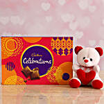 Cute Teddy With Cadbury Celebrations Box