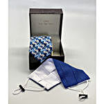 Blue Plaid Microfiber Necktie & Mask