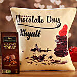 Chocolate Day Personalised Cushion and Cadbury Temptations