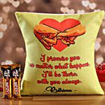 Personalised Promise Day Cushion and Cadbury 5 Star