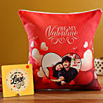 V Day Personalised Red Cushion and Table Top