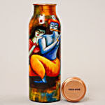 Personalised Radha & Krishna Print Water Bottle With Glasses