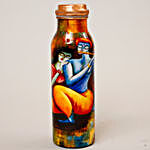 Personalised Radha & Krishna Print Water Bottle With Glasses