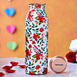 Personalised Red Floral Water Bottle