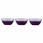 Satyamani Homemade Big Glass Purple Gel Diya- Pack of 3
