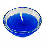 Satyamani Homemade Small Glass Blue Gel Diya- Pack of 6
