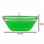 Satyamani Homemade Small Glass Green Gel Diya- Pack of 6